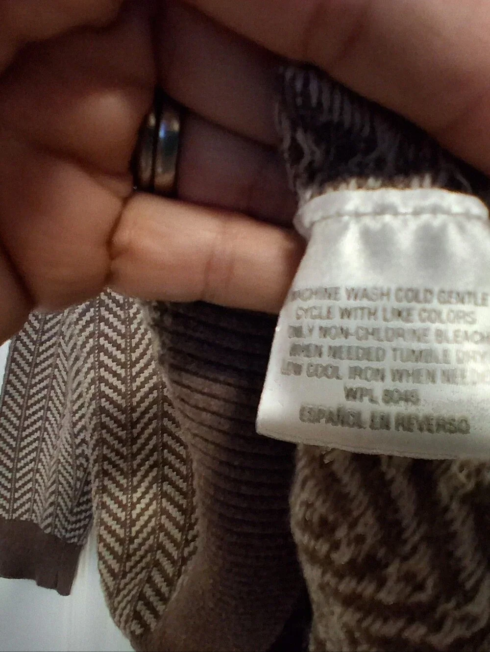 Tasso Elba Men's Tan Chevron Knit Turtleneck Sweater, Size Large